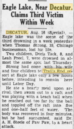 Trails End Resort Dance Pavillion - 1939 Drowning Incident (newer photo)